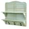 20" Vintage Window Shutter Shelving with Hooks Wall Decor